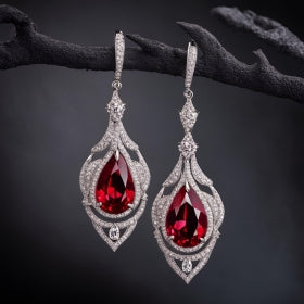 Red Crystal Earrings